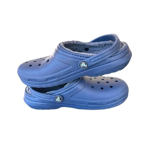 Crocs Classic Lined Clogs Big Kids Size J 5 Blue - Picture 4 of 14